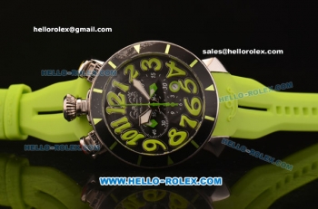 Gaga Milano Chrono 48 Miyota OS20 Quartz PVD Bezel with Black Dial and Green Numeral Markers