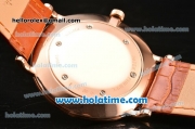 Patek Philippe Calatrava Miyota Quartz Rose Gold Case with Roman Numeral Markers and Champagne Dial