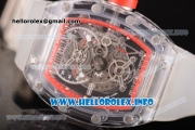 Richard Mille RM 56-01 Tourbillon Miyota 6T51 Manual Winding Sapphire Crystal Case with Skeleton Dial and Aerospace Nano Translucent Strap - Red Inner Bezel