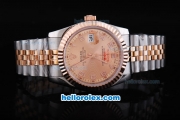 Rolex Datejust Oyster Perpetual Automatic With Rose Gold Dial and Rose Gold Bezel-Two Tone Strap