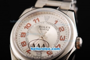 Rolex Air-King Oyster Perpetual Swiss ETA 2836 Automatic Movement Swiss Coating Case with Silver Dial and Red Numeral Markers-SS Strap