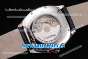 Cartier Drive de Cartier Asia ST16 Automatic Steel Case with Black Dial Roman Numeral Markers and Black Leather Strap