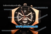 Audemars Piguet Royal Oak Offshore Chrono Miyota Quartz Rose Gold Case with Black Dial and Rubber Strap - PVD Bezel