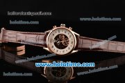 Tag Heuer Mikrograph Chrono Miyota OS10 Quartz Rose Gold Case with Brown Leather Strap and White/Brown Dial
