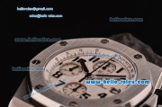 Audemars Piguet Royal Oak Offshore White Themes Swiss Valjoux 7750 Automatic Movement Full Steel with White Dial and Black Numeral Markers-Run 12 Second