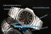 Patek Philippe Nautilus Miyota 9015 Automatic Full Steel with Dark Grey Dial and White Stick Markers