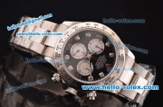 Rolex Daytona Swiss Valjoux 7750-SHG Automatic Steel Case/Strap with Black Dial and Diamond Markers