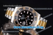 Rolex Submariner Swiss ETA 2836 Automatic Two Tone Case/Bracelet with Black Dial and Dot Markers (BP)