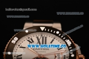 Cartier Calibre de Cartier Swiss ETA 2824 Automatic Rose Gold/Steel Case with White Dial and Black Roman Numeral Markers (ZF)