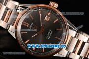 Tag Heuer Carrera Calibre 5 Automatic Swiss ETA 2824 Automatic Full Steel with Grey Dial Rose Gold Bezel and Stick Markers