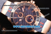 Ulysse Nardin Maxi Marine Diver Miyota Quartz Rose Gold Case with Blue Dial and Stick Markers