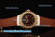 Hublot Big Bang Miyota Automatic Steel Case with Brown Dial and Brown Rubber Strap-Lady Size