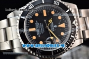 Rolex Submariner Vintage Tiffany & Co Asia 2813 Automatic Steel Case with Black Dial Orange Dots Markers and Steel Bracelet