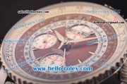 Breitling Montbrilliant Datora Swiss Valjoux 7751 Automatic Steel Case/Strap with Brown Dial