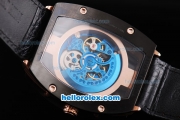 Richard Mille Tourbillon PVD Case with Red Marking and Black Leather Strap