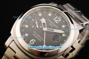 Panerai Luminor GMT Automatic Movement Full Steel with Black Dial and Green Dot Markers