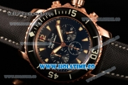 BlancPain Fifty Fathoms Flyback Chrono Miyota OS20 Quartz Rose Gold Case with Black Dial and Stick Markers (ZF)