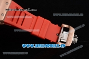 Richard Mille RM053 Asia Automatic Rose Gold Case with Skeleton Dial and Red Rubber Strap