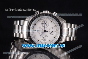 Omega Speedmaster Apollo 13 Silver Snoopy Award Limited Edition Swiss Valjoux 7750 Automatic Stainless Steel/Bracelet White Dial and Stick Markers (EF)