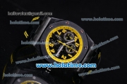 Audemars Piguet Royal Oak Offshore Carbon BumbleBee Chrono Swiss Valjoux 7750 Automatic Carbon Fiber Case with Yellow Arabic Numeral Markers and Black Dial
