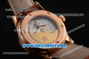 Patek Philippe Calatrava Miyota 9015 Automatic Rose Gold Case with Rose Gold Dial Brown Leather Strap and Rose Gold Bezel