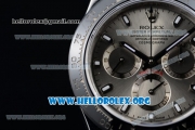 Rolex Daytona Chrono Clone Rolex 4130 Automatic Steel Case with Grey Dial Ceramic Bezel and Black Rubber Strap (EF)