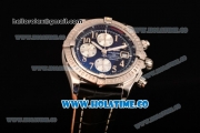 Breitling Chronomat Evolution Swiss Valjoux 7750 Automatic Steel Case with Silver Arabic Numeral Markers and Black Dial (BP)