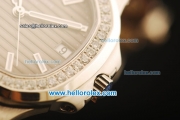 Patek Philippe Nautilus Swiss ETA 2824 Automatic Steel Case with Diamond Bezel and Brown Dial/Leather Strap-1:1 Original