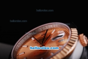 Rolex Datejust Automatic Rose Gold Bezel with Stick Marking and Rose Gold Dial