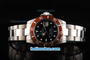 Rolex Submariner Swiss ETA 2836 Automatic Movement Full Steel with Brown Bezel-Black Dial and White Markers