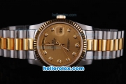 Rolex Day-Date Oyster Perpetual Automatic with Gold Dial and Bezel,Diamond Marking
