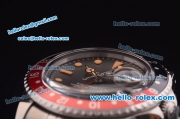 Rolex GMT Master Vintage Asia 2813 Automatic Full Steel with Black/Red Bezel and Black Dial