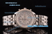 Breitling Bentley Chronograph Quartz Movement Silver Case with White Dial and SS Strap