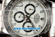 Rolex Cosmograph Daytona Clone Rolex 4130 Automatic Steel Case White Dial With Stick Markers Steel Bracelet - 1:1 Original (AR)