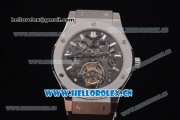 Hublot Classic Fusion Tourbillon Swiss Tourbillon Manual Winding Steel Case with Skeleton Dial Black Rubber Strap and Stick Markers (GF)