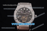 Hublot Classic Fusion Tourbillon Swiss Tourbillon Manual Winding Steel Case with Skeleton Dial Black Rubber Strap and Stick Markers (GF)