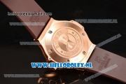 Hublot Big Bang Tutti Japanese Miyota Quartz Rose Gold Case with Brown Dial Stick Markers and Brown Rubber Strap