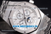 Audemars Piguet Royal Oak Perpetual Calendar Asia ST17 Automatic Stainless Steel Case/Bracelet with White Dial and Stick Markers (EF)
