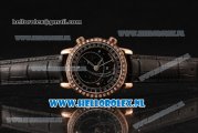 Patek Philippe Grand Complication 9015 Auto Rose Gold Case with Black Dial and Black Leather Strap