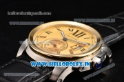 Cartier Calibre De Swiss ETA 2824 Automatic Steel Case with Gold Dial and Roman Numeral Markers