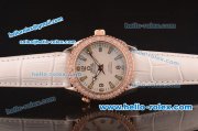 Omega Seamaster Swiss ETA Quartz Steel Case with Rose Gold/Diamond Bezel and White Dial Omega Seamaster Swiss ETA Quartz Steel Case with Rose Gold/Diamond Bezel and White Dial