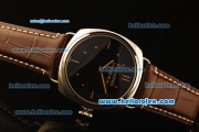 Panerai Radiomir Swiss ETA 6497 Manual Winding Steel Case with Black Dial and Brown Leather Strap-1:1 Original