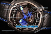 Dietrich OT-4 Miyota 82S7 Automatic PVD Case wtih Four layered Dial and Black Leather Strap - Blue Hands