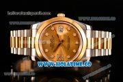 Rolex Datejust II Asia 2813 Automatic Steel/Yellow Gold Case with Diamonds Markers and Yellow Gold Dial