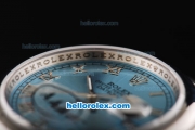 Rolex Datejust Swiss ETA 2836 Automatic Movement Full Steel with Silver Roman Markers and Blue Dial