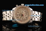 Breitling Bentley Motors Swiss Valjoux 7750 Automatic Movement Full Steel with Cream Dial and Honeycomb Bezel-Special Edition