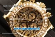 Rolex Daytona Black Dial And Bezel With Yellow Gold Case Euipment Rolex 4130 With Rubber Strap 116588 TBR-003(EF)