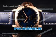 Panerai Luminor 1950 10 Days GMT PAM00689 Asia ST25 Automatic Rose Gold Case with Blue Dial and Stick/Arabic Numeral Markers Blue Leather Strap
