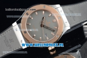 Hublot Classic Fusion Miyota 9015 Automatic Rose Gold Case with Grey Dial Stick Markers and Grey Genuine Leather Strap