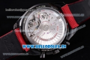 Omega Speedmaster Co-Axial Swiss Valjoux 7750 Automatic PVD Case with Black Dial Stick Markers and Red Leather Strap (EF)